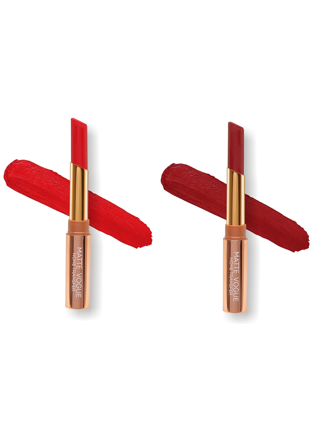 

ME-ON Set of 2 Matte Vogue None-Transfer Lipsticks - Shade 14 & 05, Red