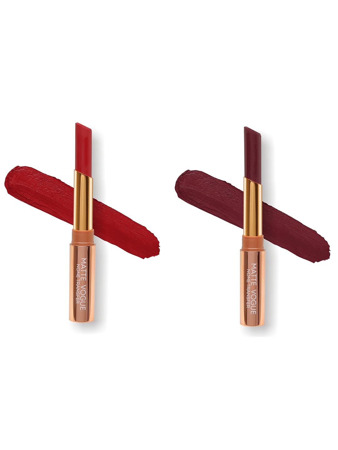 

ME-ON Set of 2 Matte Vogue None-Transfer Lipsticks - Shade 04 & 11, Red