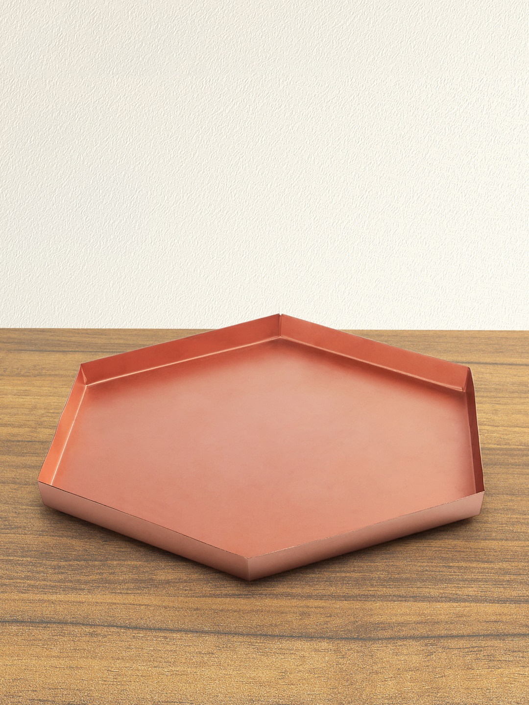 

Living scapes by Pantaloons Gold-Toned & Peach-Coloured Solid Tray