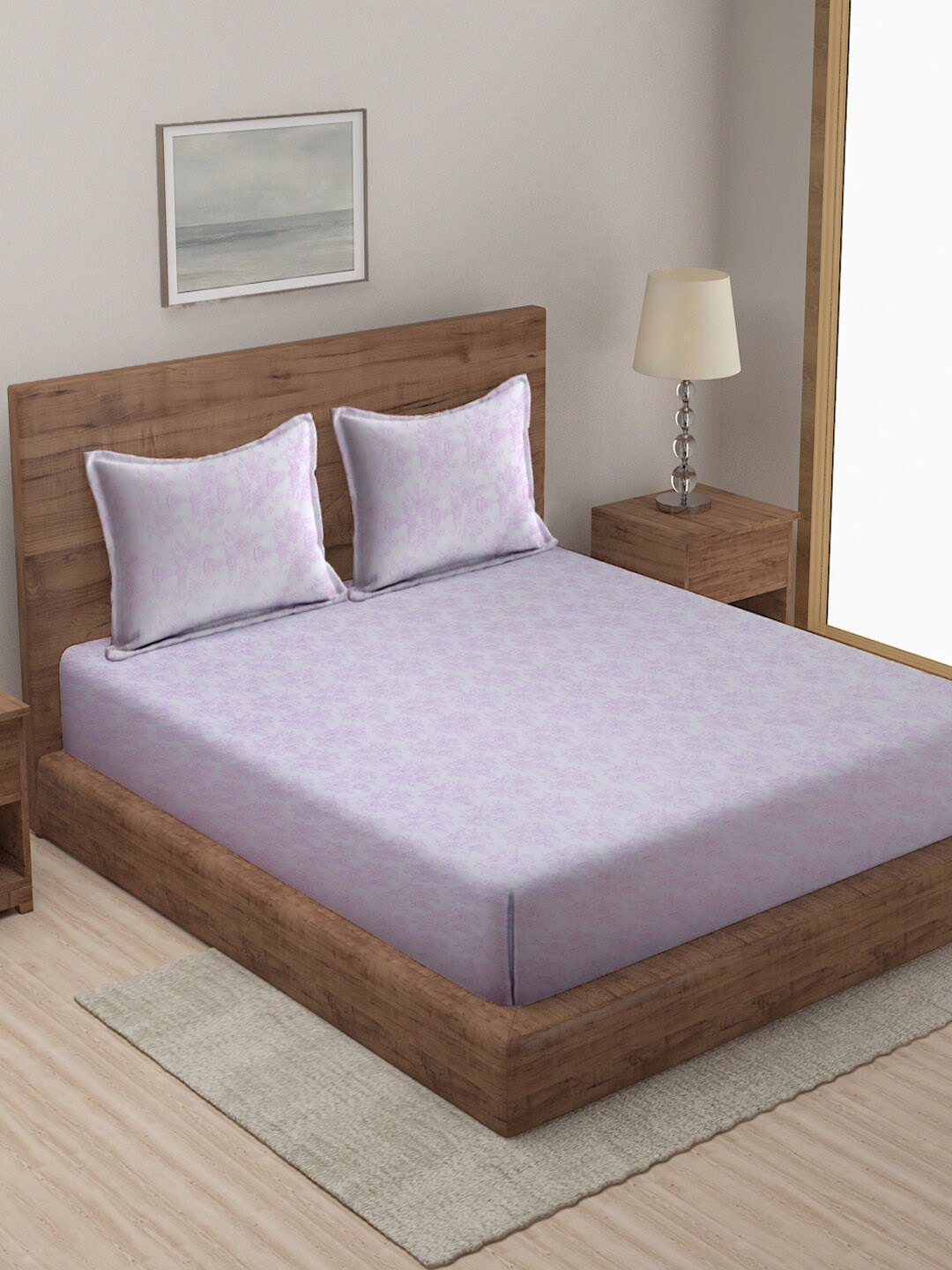 

KLOTTHE Pink Pure Cotton 300 TC Super King Size Double Bedsheet with 2 Pillow Covers