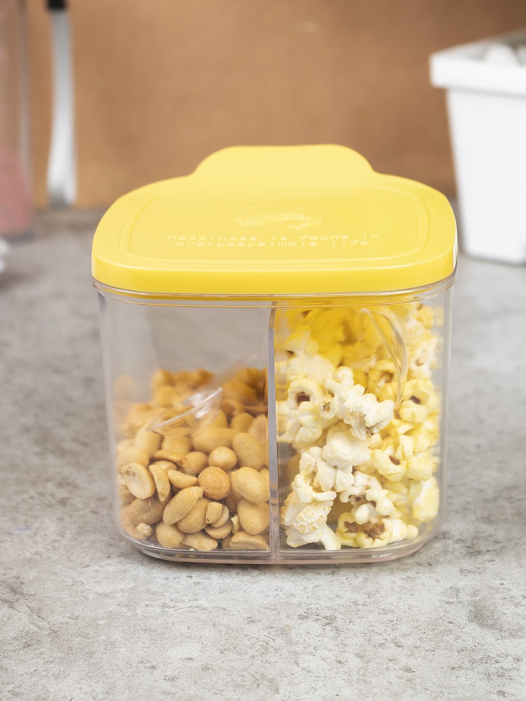 

MARKET99 Transparent & Yellow Plastic Food Container, Green