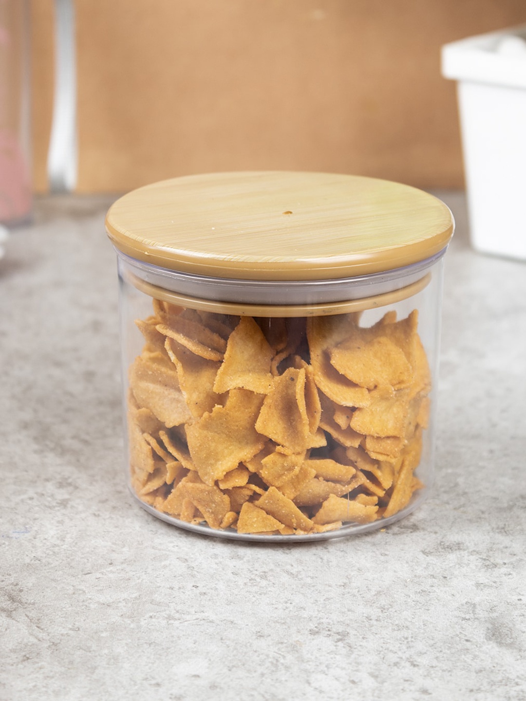 

MARKET99 Brown & Transparent Solid Glass Sealed Jar