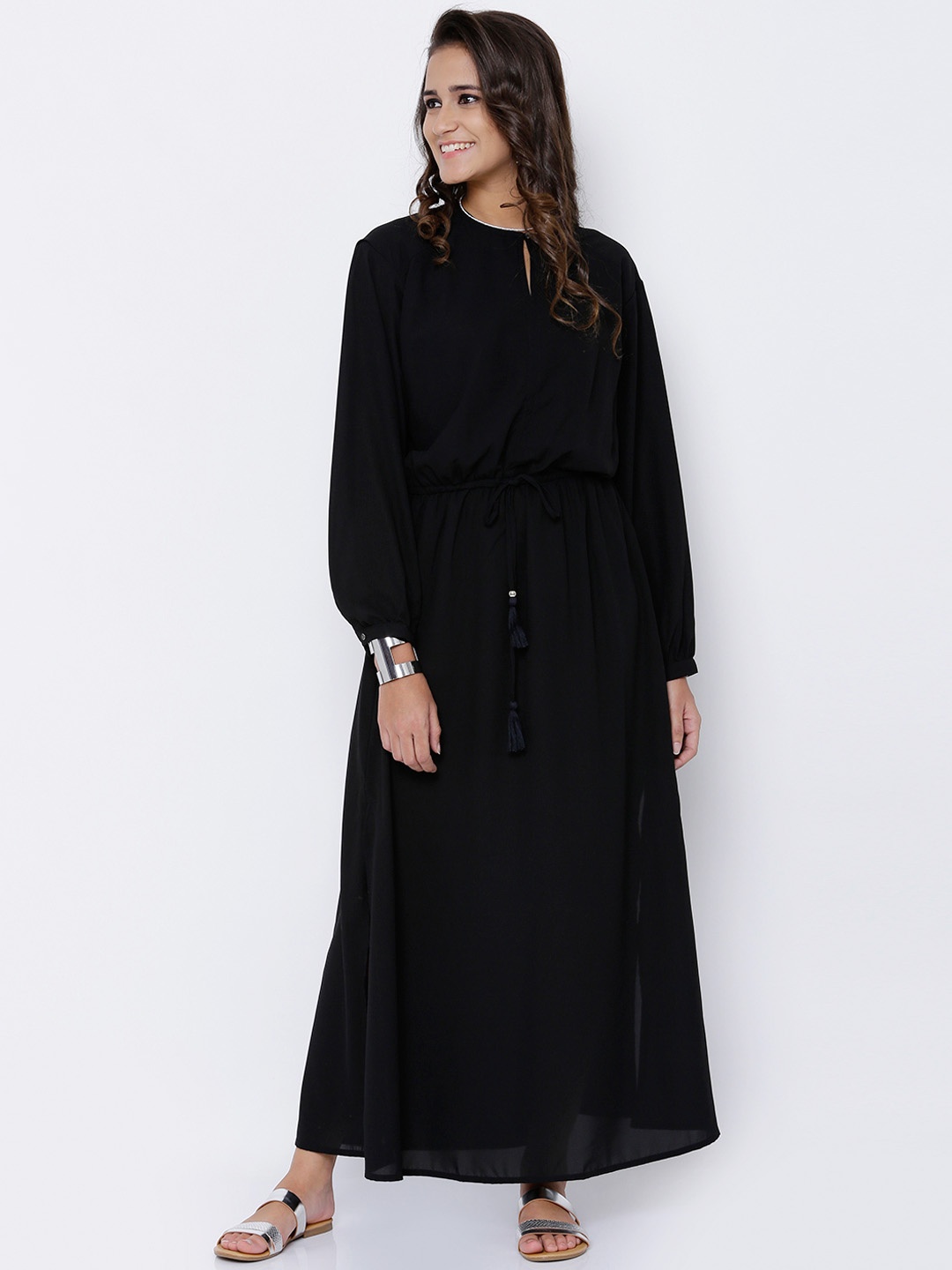 

Tokyo Talkies Women Black Solid Maxi Dress