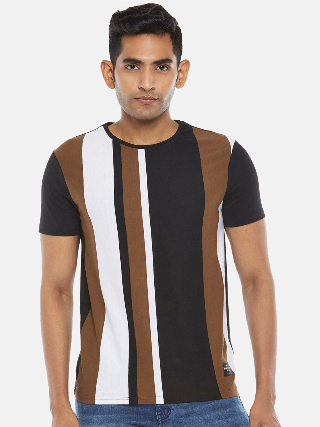 

Pantaloons Junior Boys Green Striped T-shirt