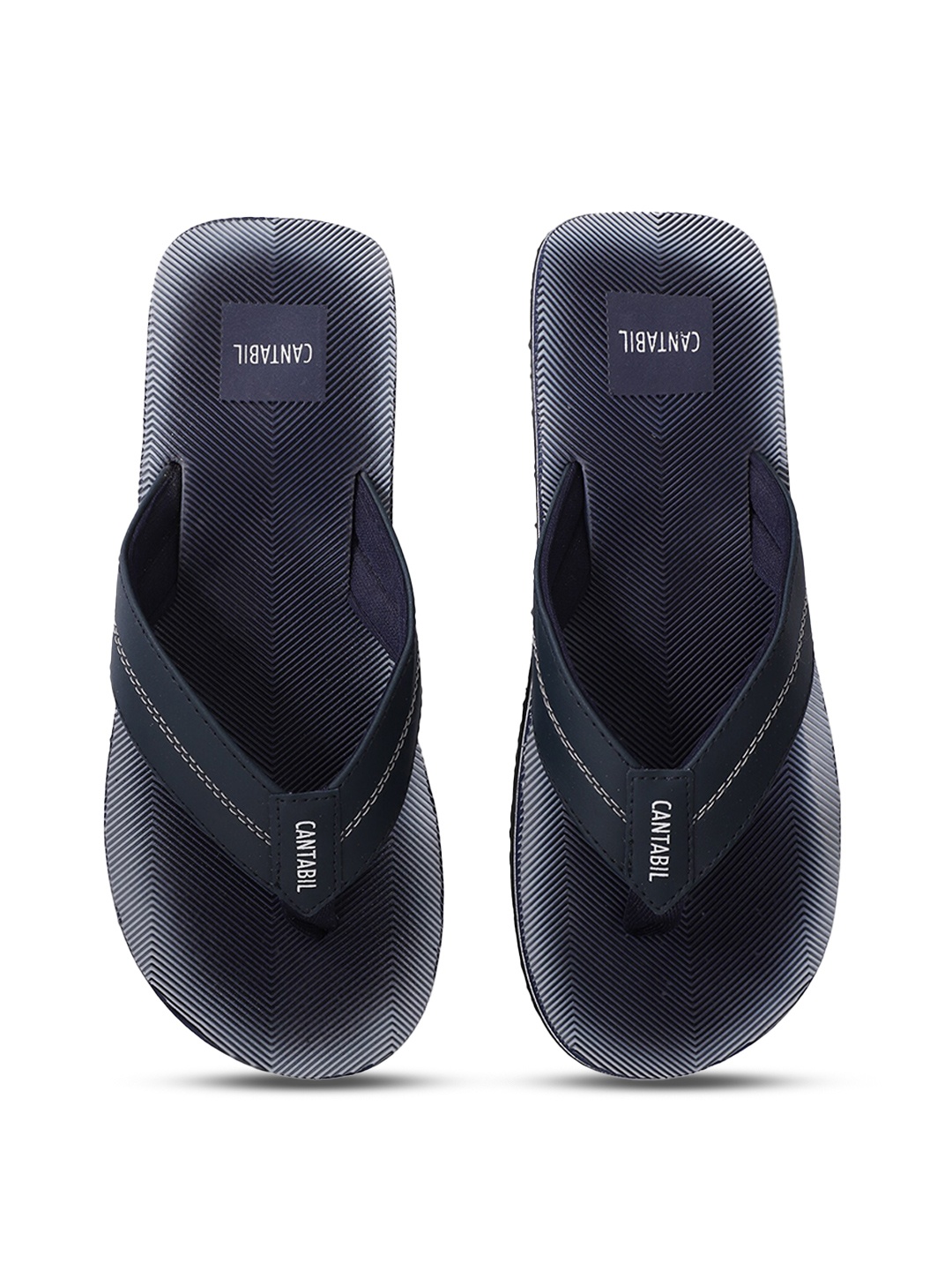 

Cantabil Men Navy Blue & White Thong Flip-Flops