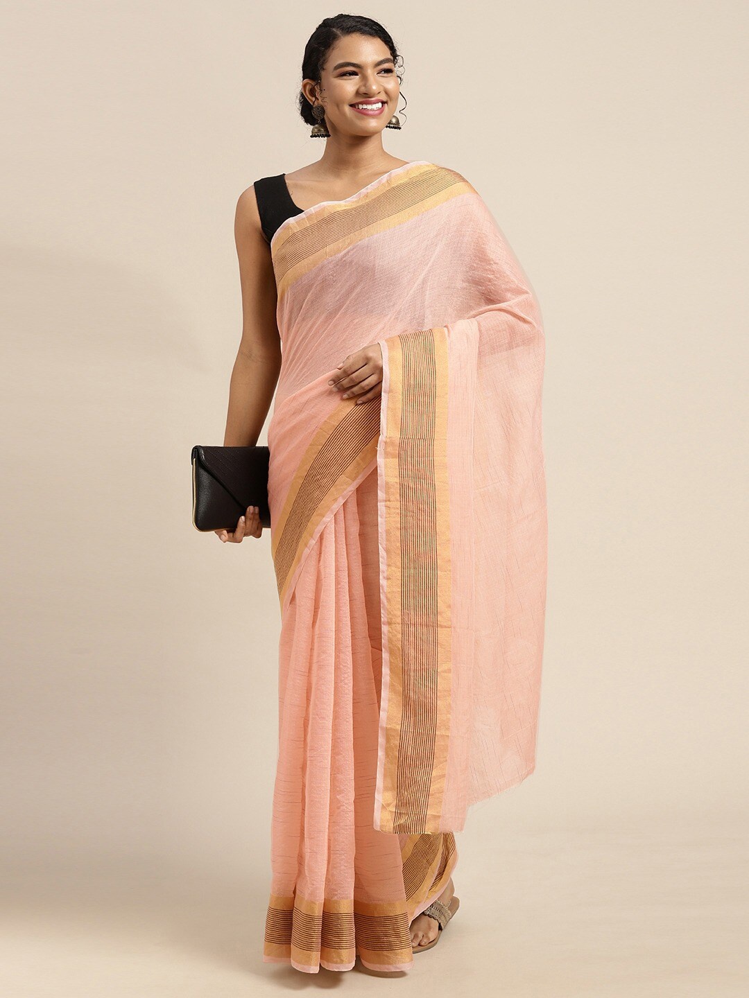 

KALINI Women Peach Sarees