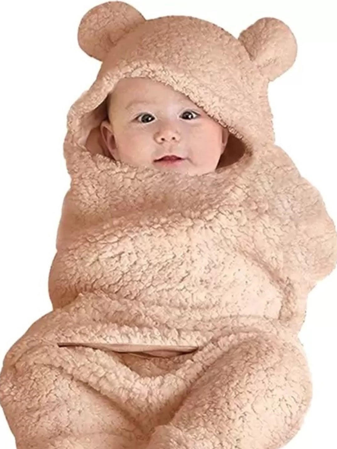 

BeyBee Kids Beige Solid 3 In 1 Hooded Blanket Cum Wrapper