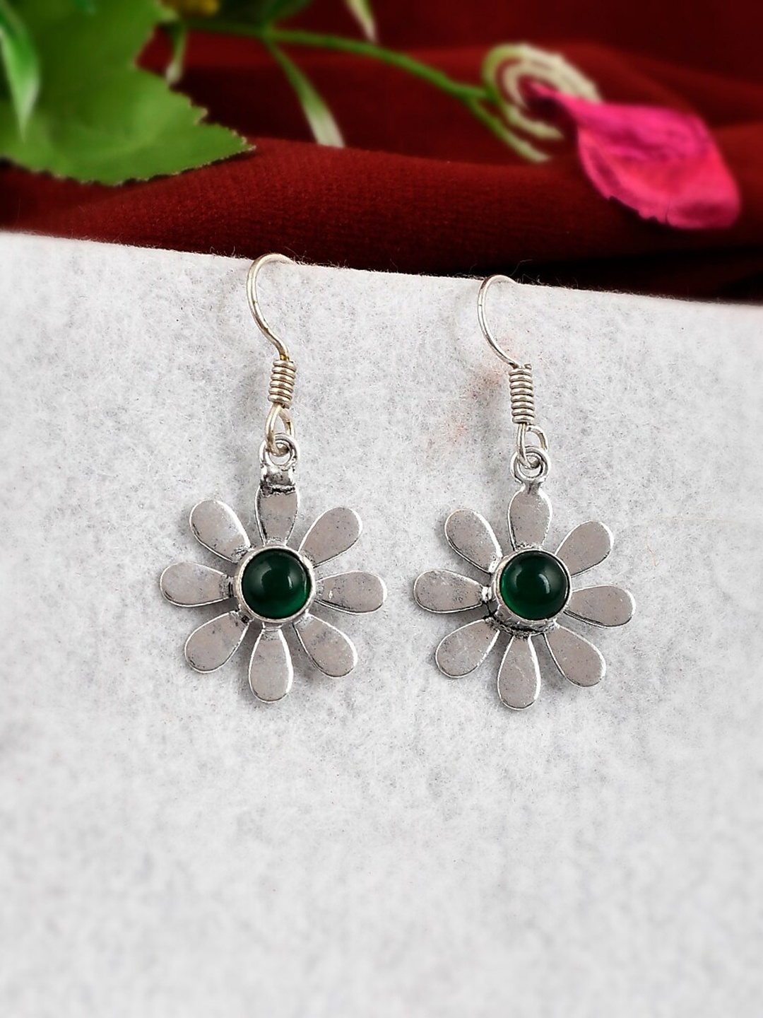

Silvermerc Designs Silver-Toned Contemporary Drop Earrings