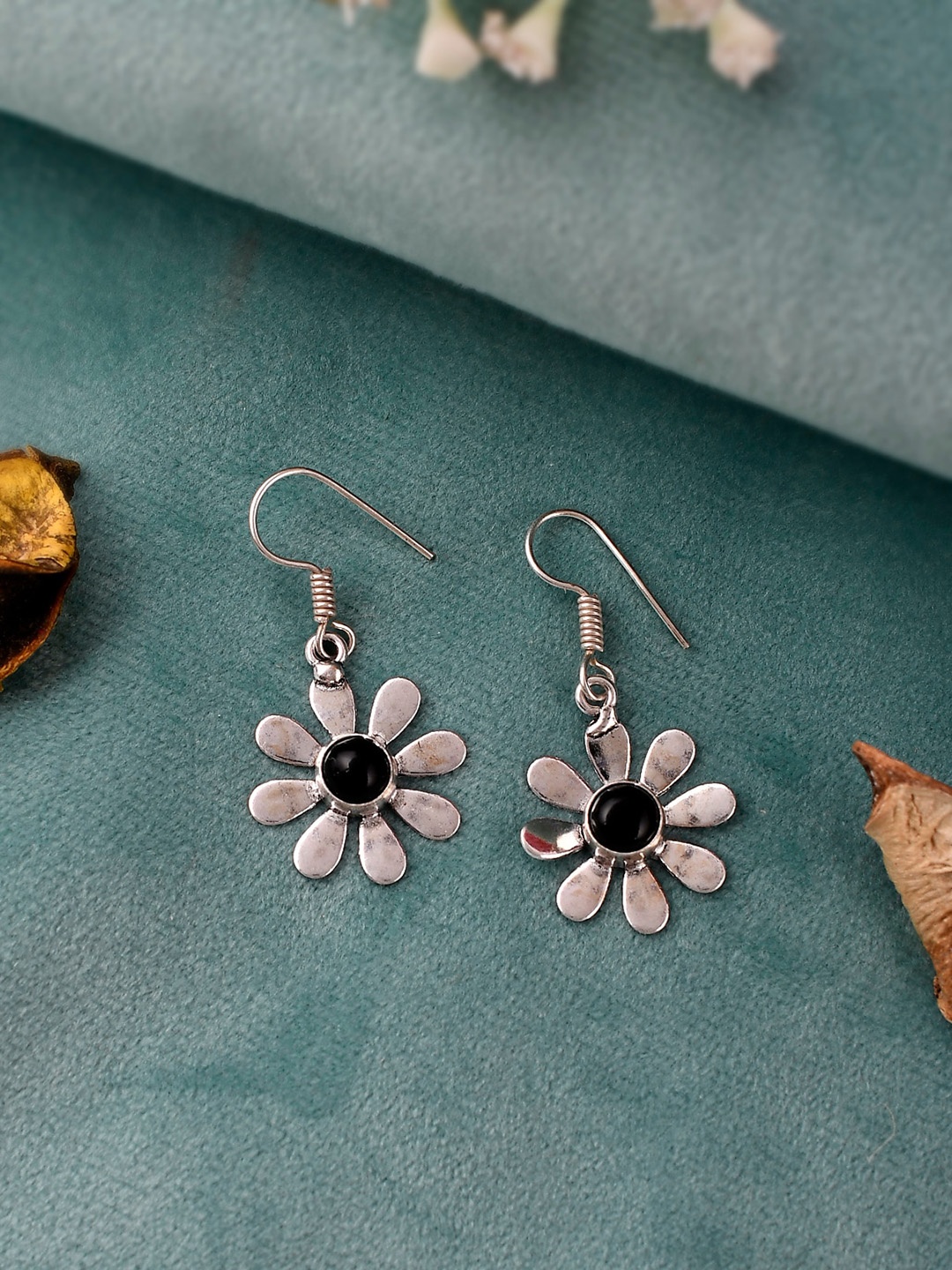 

Silvermerc Designs Silver-Toned Contemporary Drop Earrings