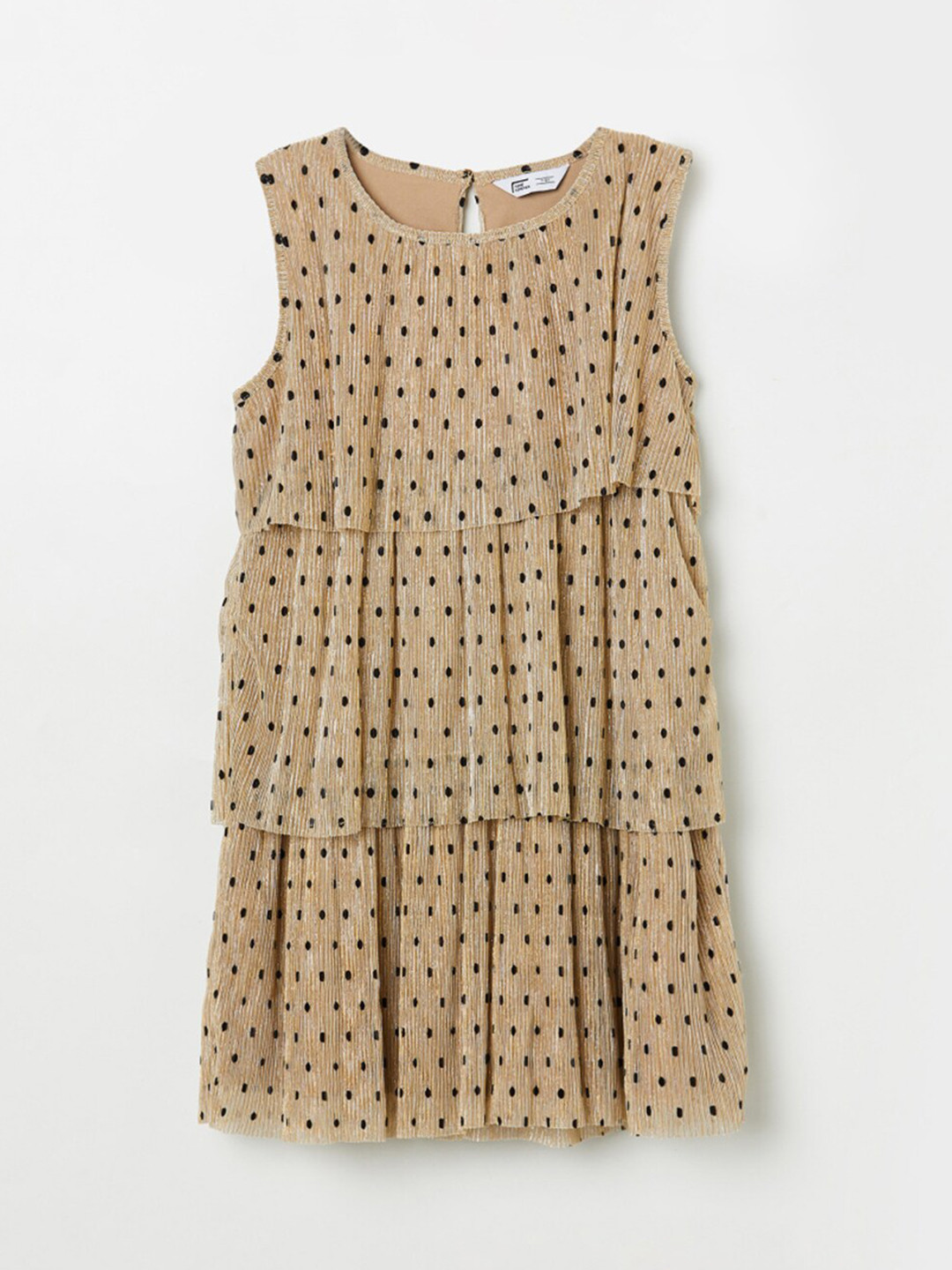 

Fame Forever by Lifestyle Gold-Toned & Black Embellished A-Line Dress