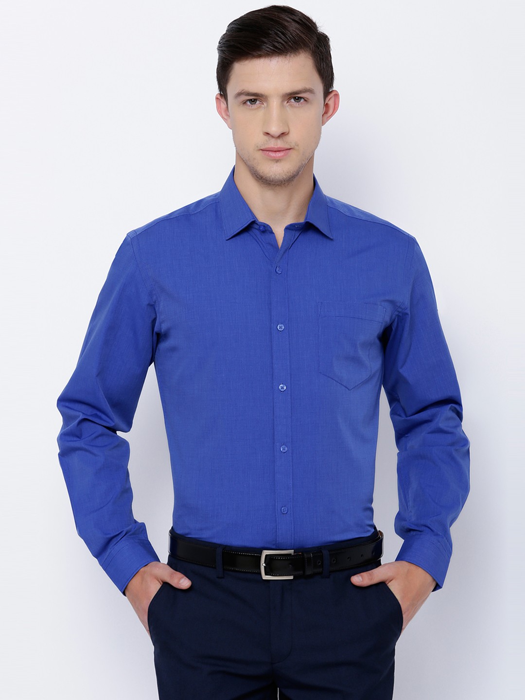 

Black coffee Men Blue Slim Fit Formal Shirt