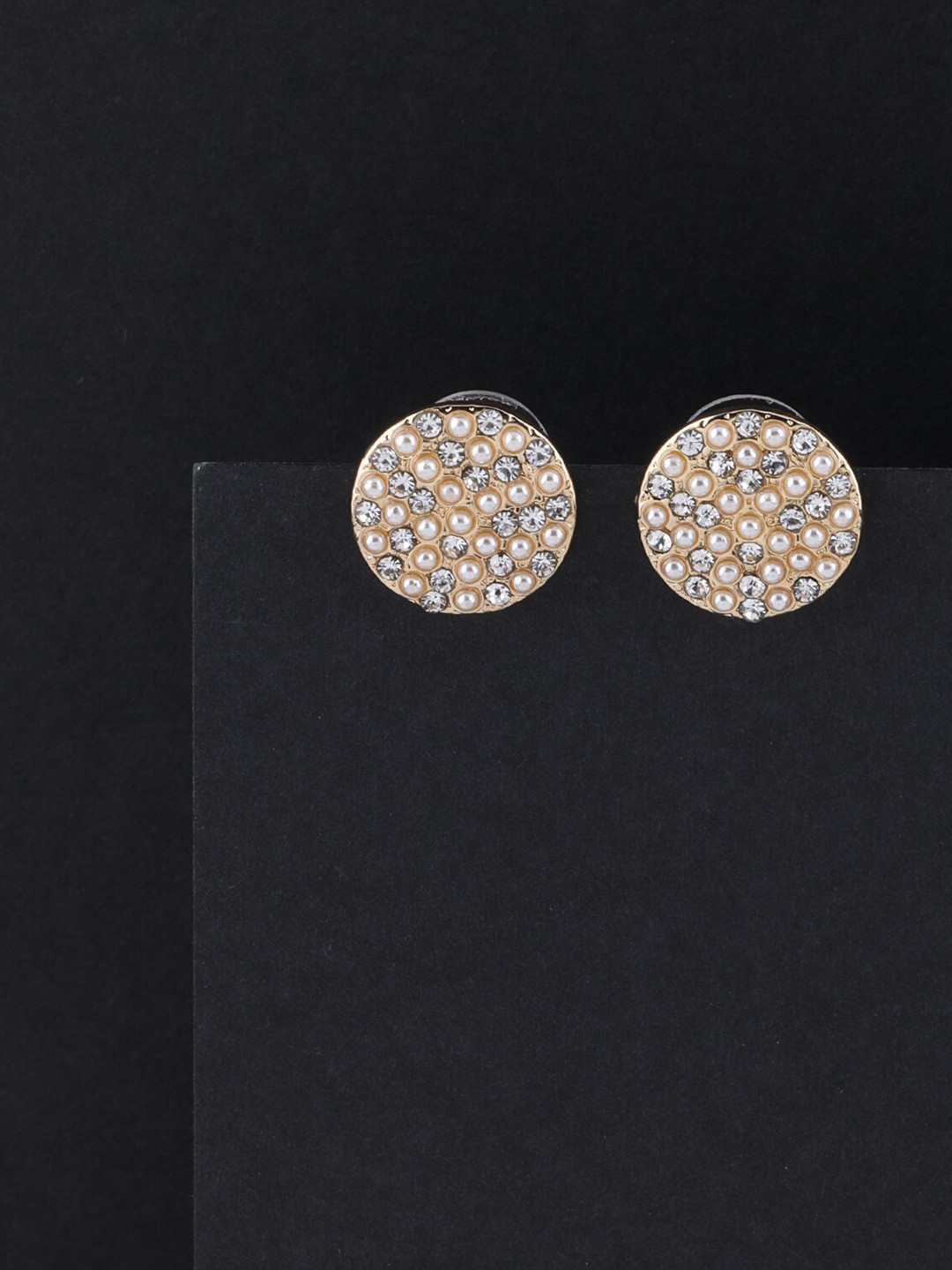 

Silver Shine White Circular Studs Earrings