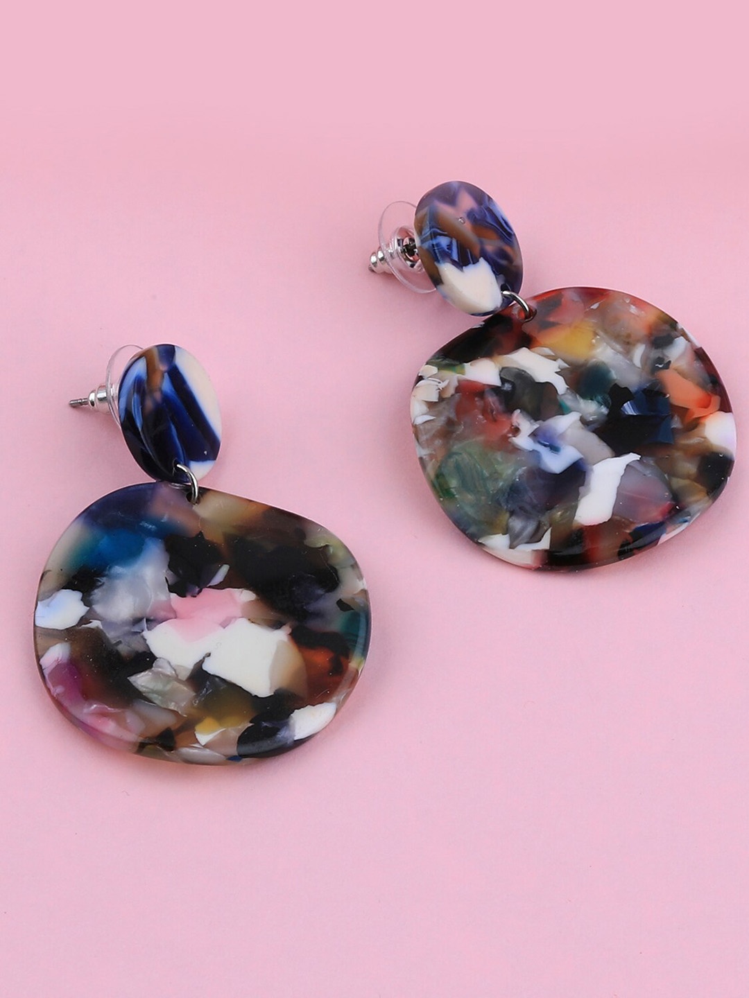 

Silver Shine Multicoloured Contemporary Drop Earrings, Multi