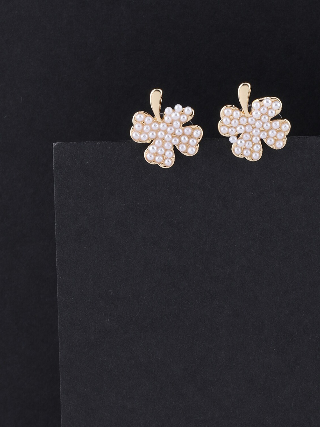 

Silver Shine Gold-Toned Contemporary Studs Earrings