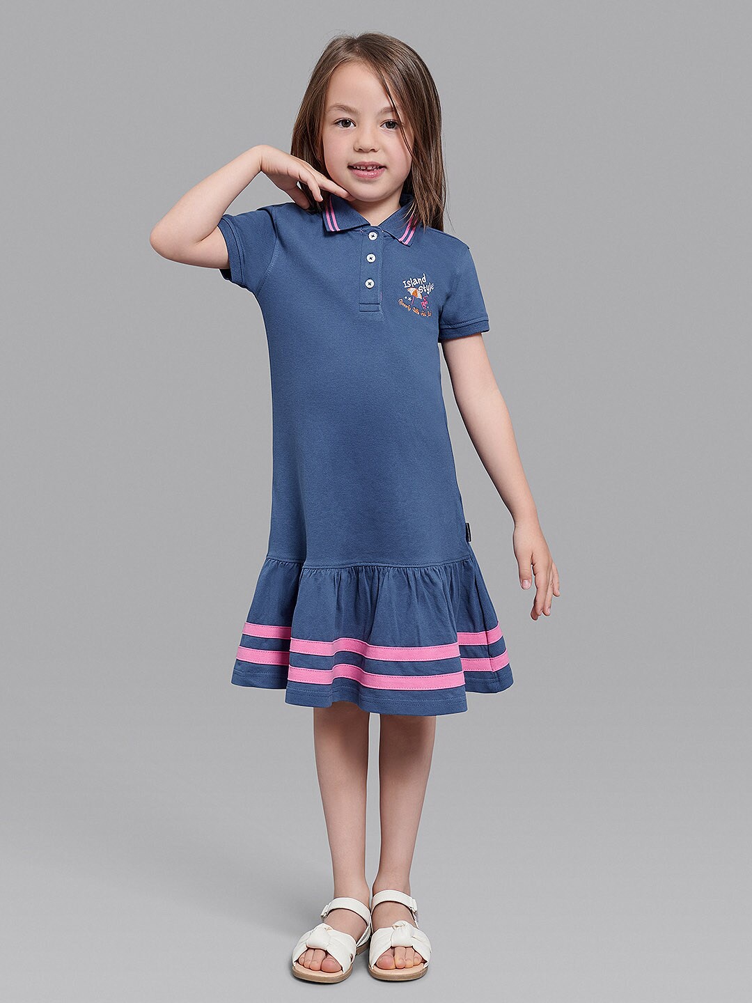 

Beverly Hills Polo Club Blue Drop-Waist Dress