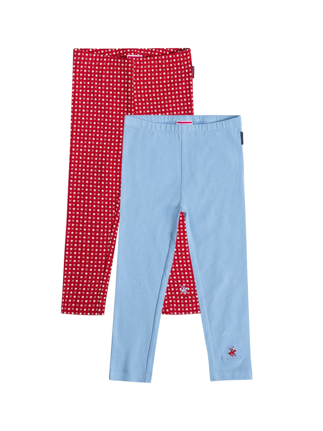 

Beverly Hills Polo Club Girls Pack Of 2 Cotton Ankle-Length Leggings, Red
