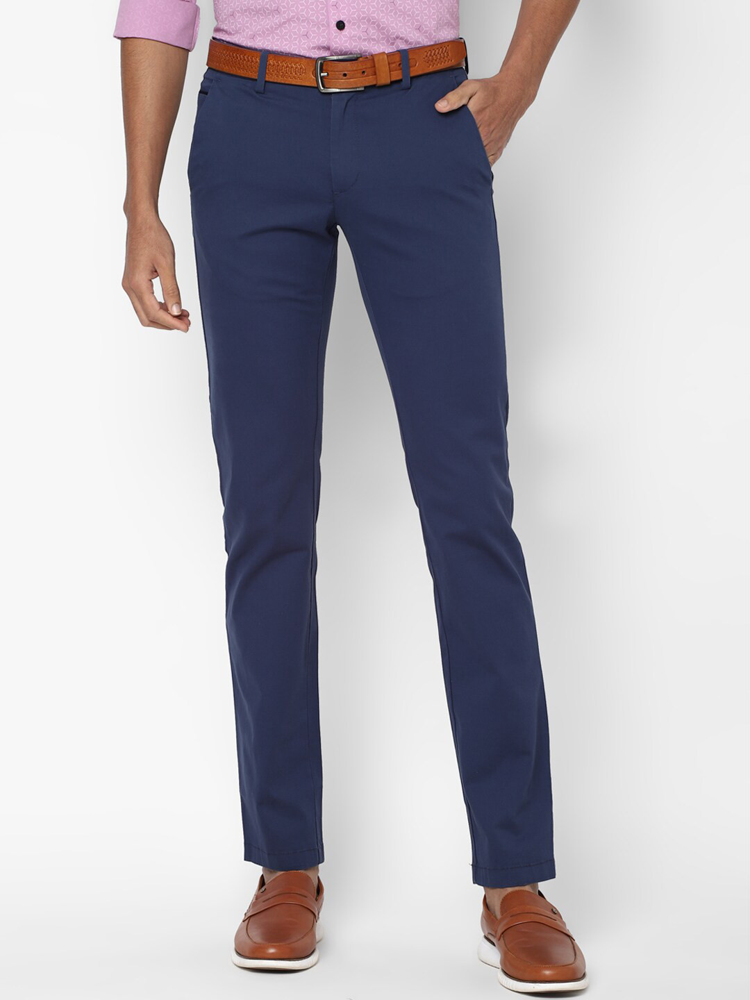 

Allen Solly Men Navy Blue Slim Fit Trousers