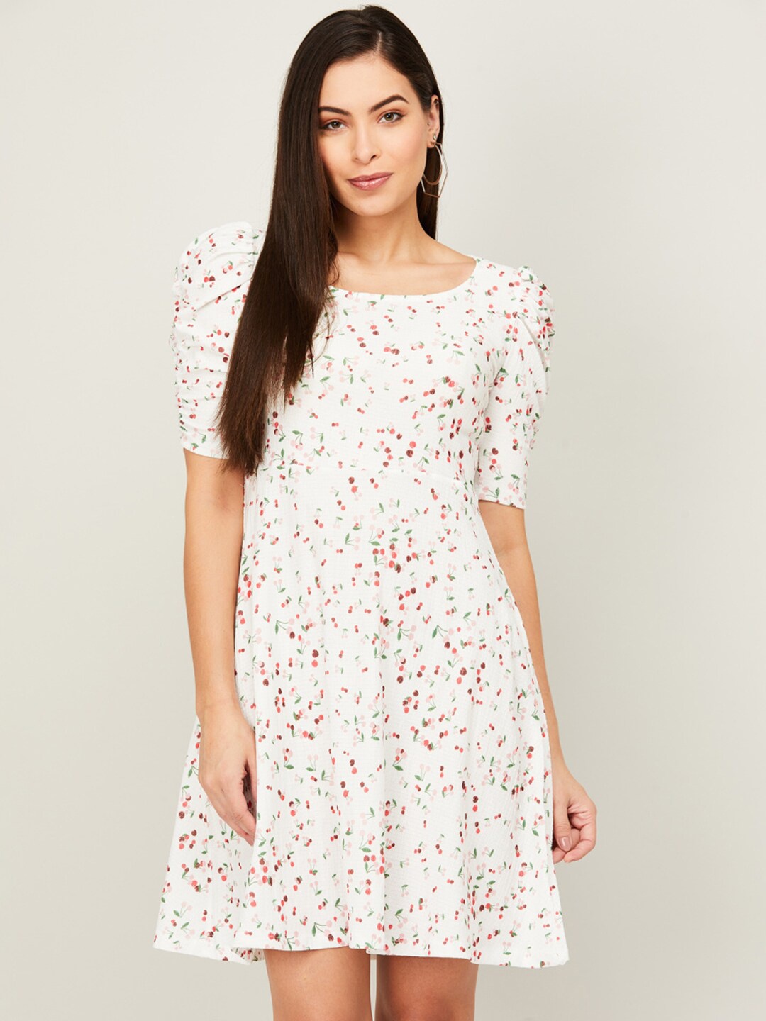 

CODE by Lifestyle Women White Printed Fit & Flare Dress