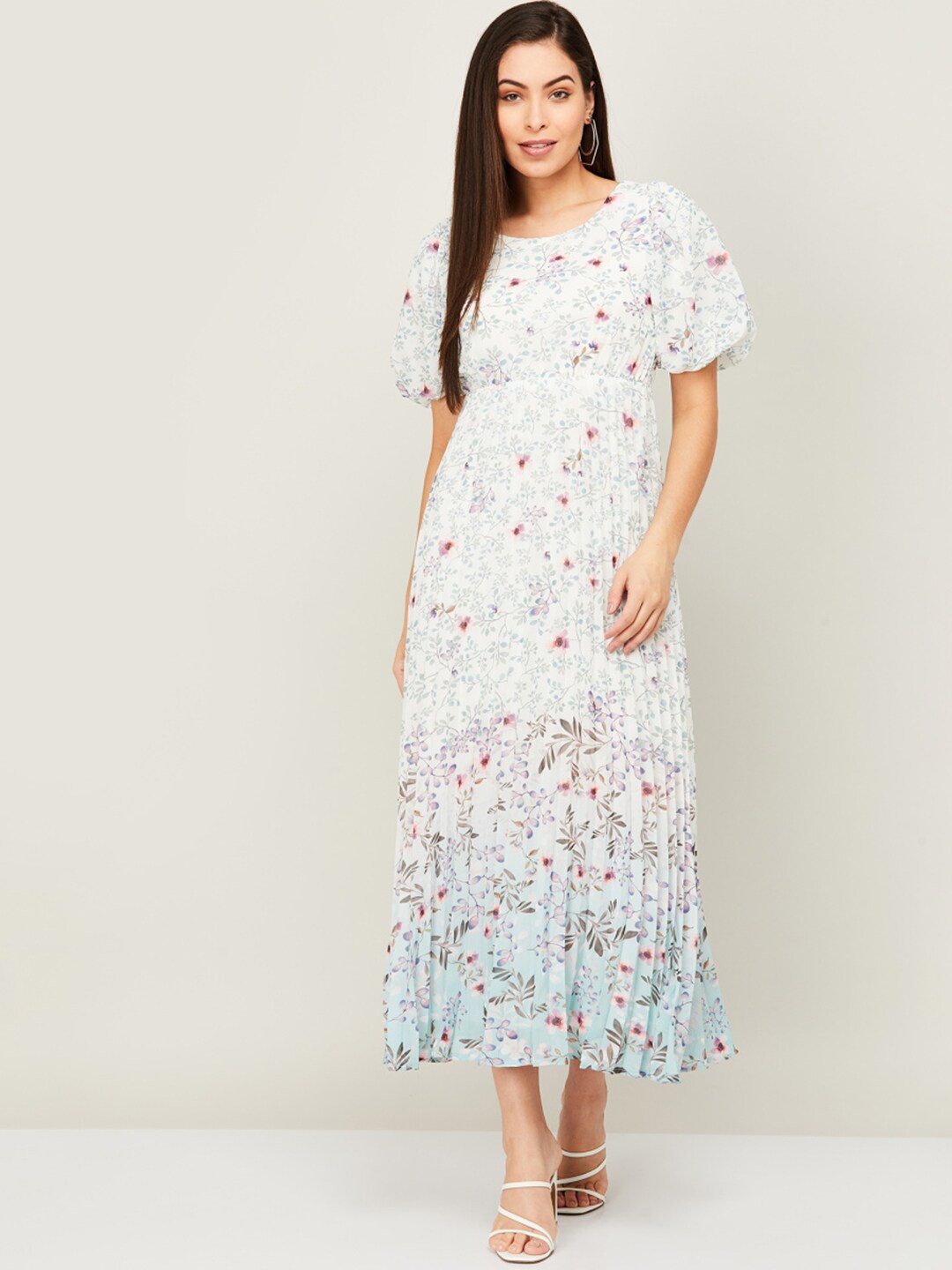 

CODE by Lifestyle White & blanc de blanc Floral Maxi Midi Dress