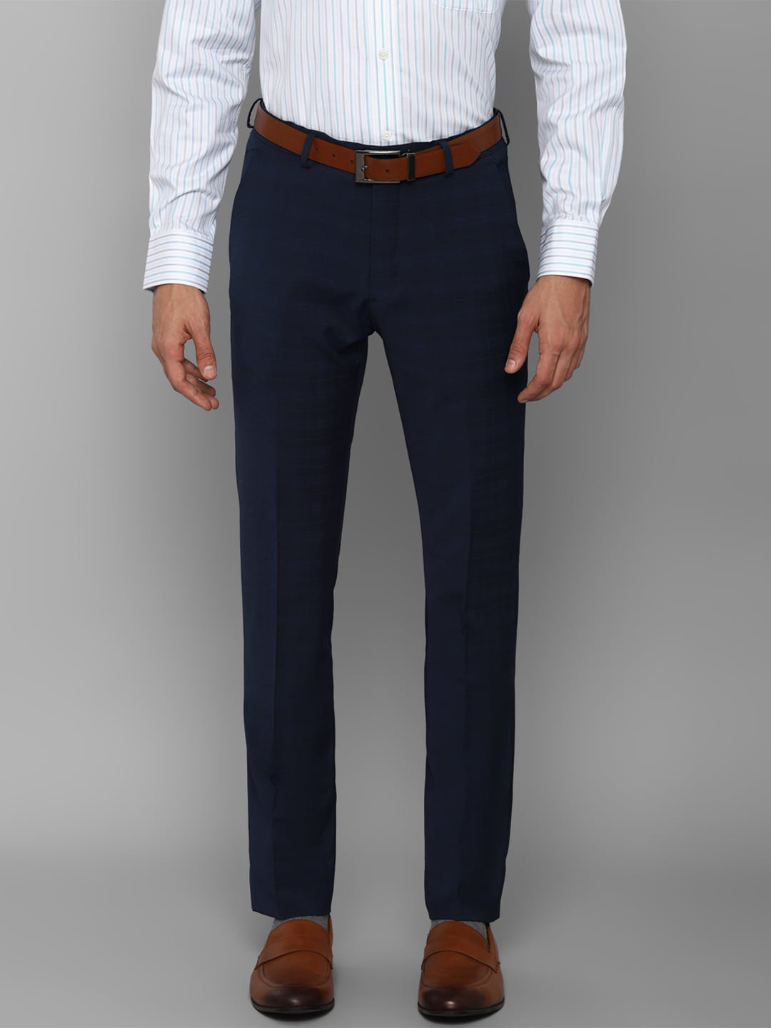 

Louis Philippe Men Navy Blue Slim Fit Trousers