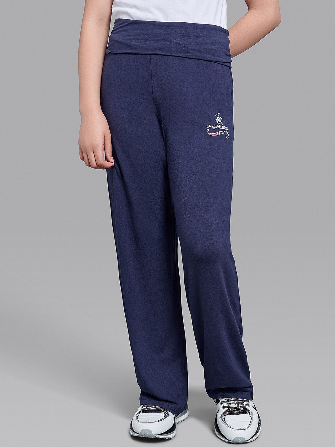 

Beverly Hills Polo Club Girls Navy Blue Solid Track Pants