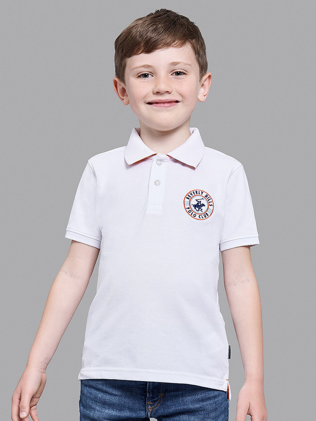 

Beverly Hills Polo Club Boys White Polo Collar T-shirt