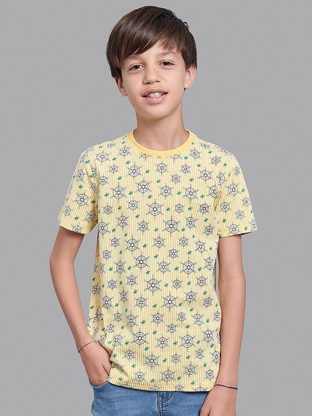 

Beverly Hills Polo Club Boys Yellow Printed T-shirt