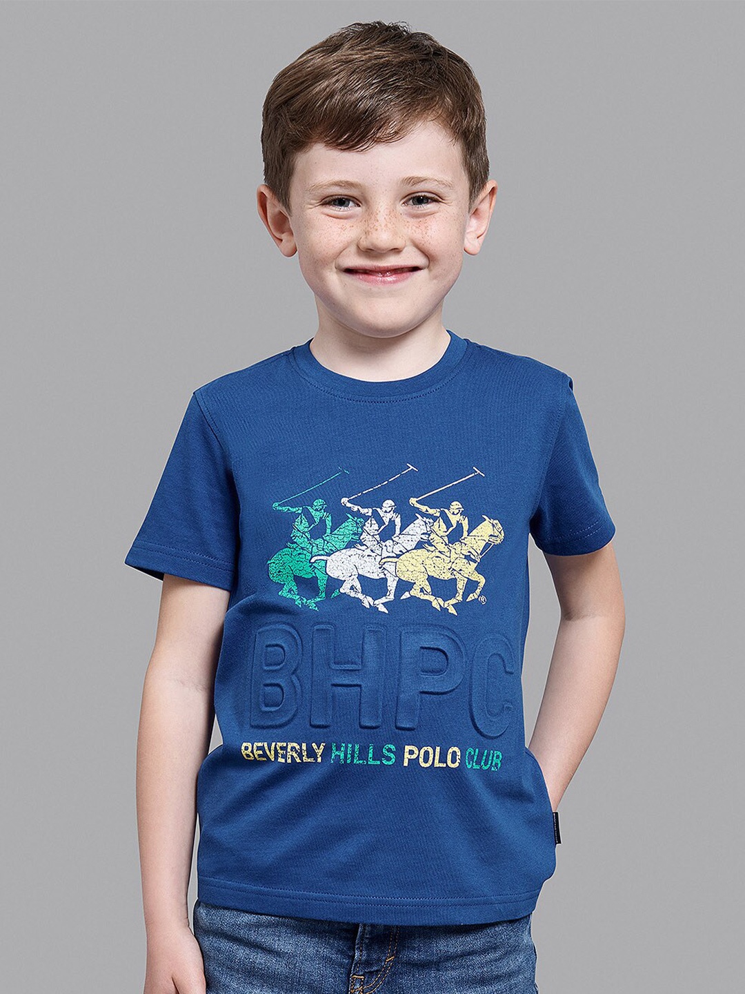 

Beverly Hills Polo Club Boys Blue Printed T-shirt