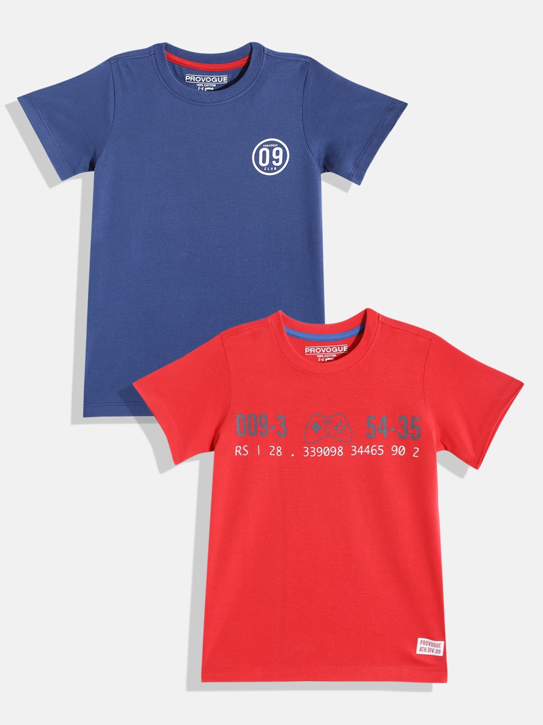 

Provogue Boys Pack of 2 Pure Cotton T-shirts, Navy blue