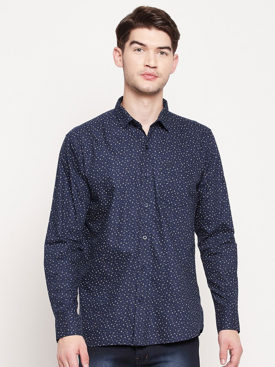 

Duke Men Blue Slim Fit Printed Casual Shirt