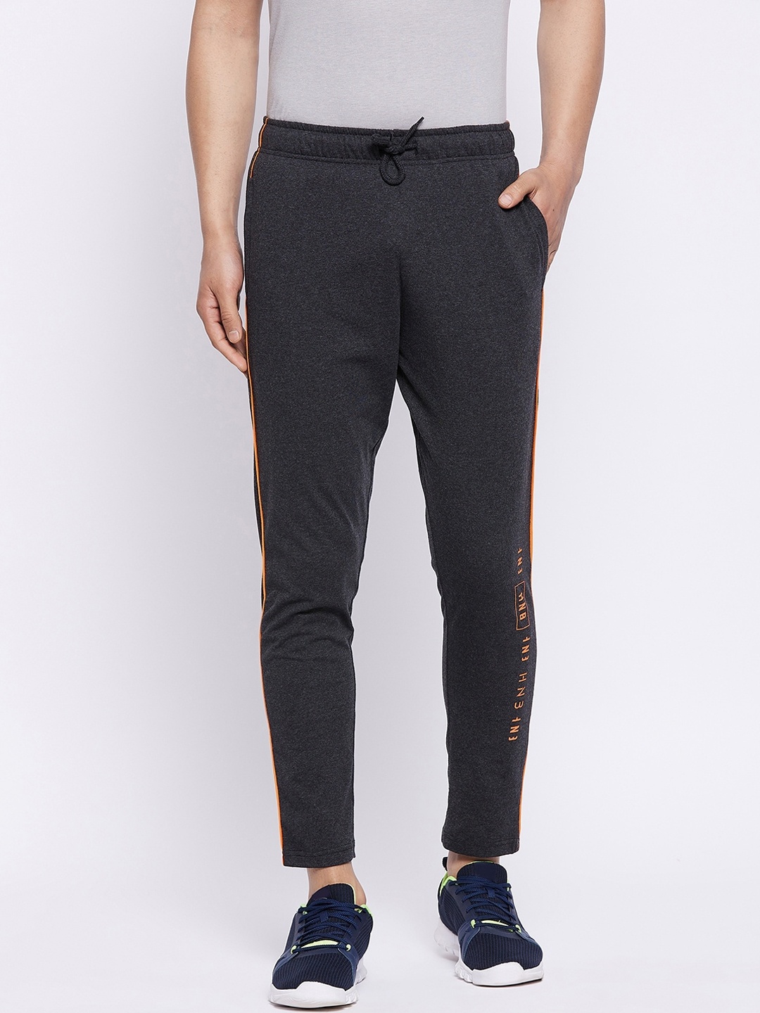 

HARBOR N BAY Men Charcoal Grey Solid Cotton Track Pants