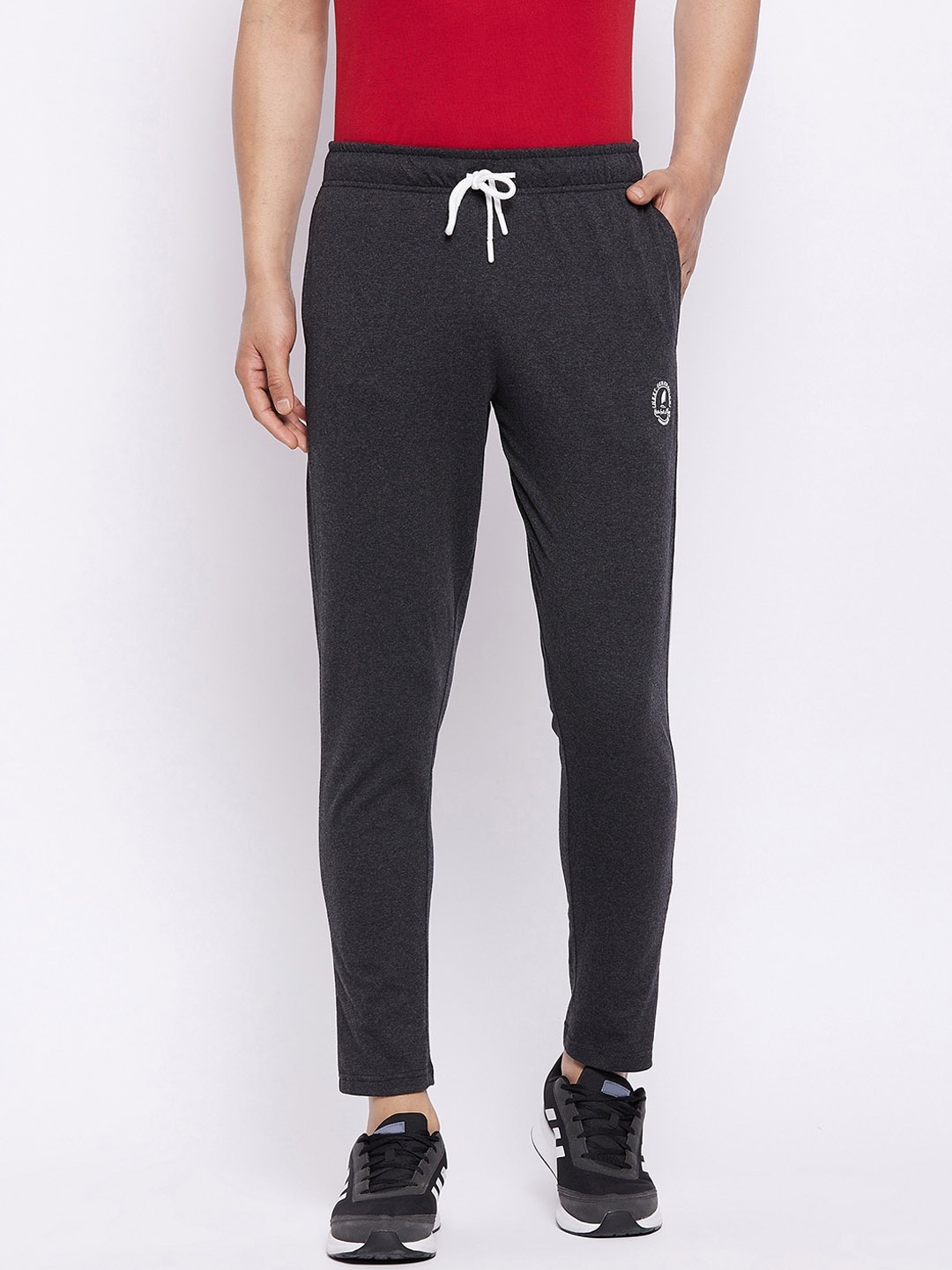 

HARBOR N BAY Men Charcoal Grey Solid Cotton Track Pants