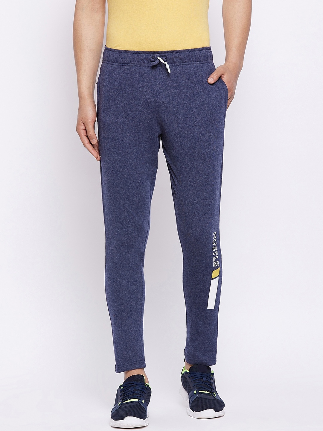 

HARBOR N BAY Men Navy Blue Melange Solid Track Pants