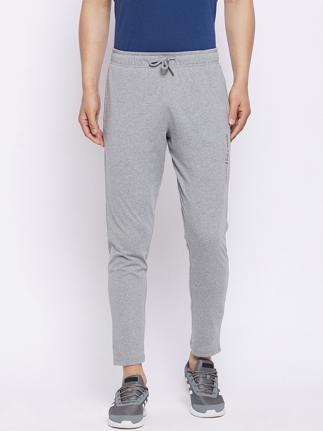 

HARBOR N BAY Men Grey Solid Cotton Track Pants