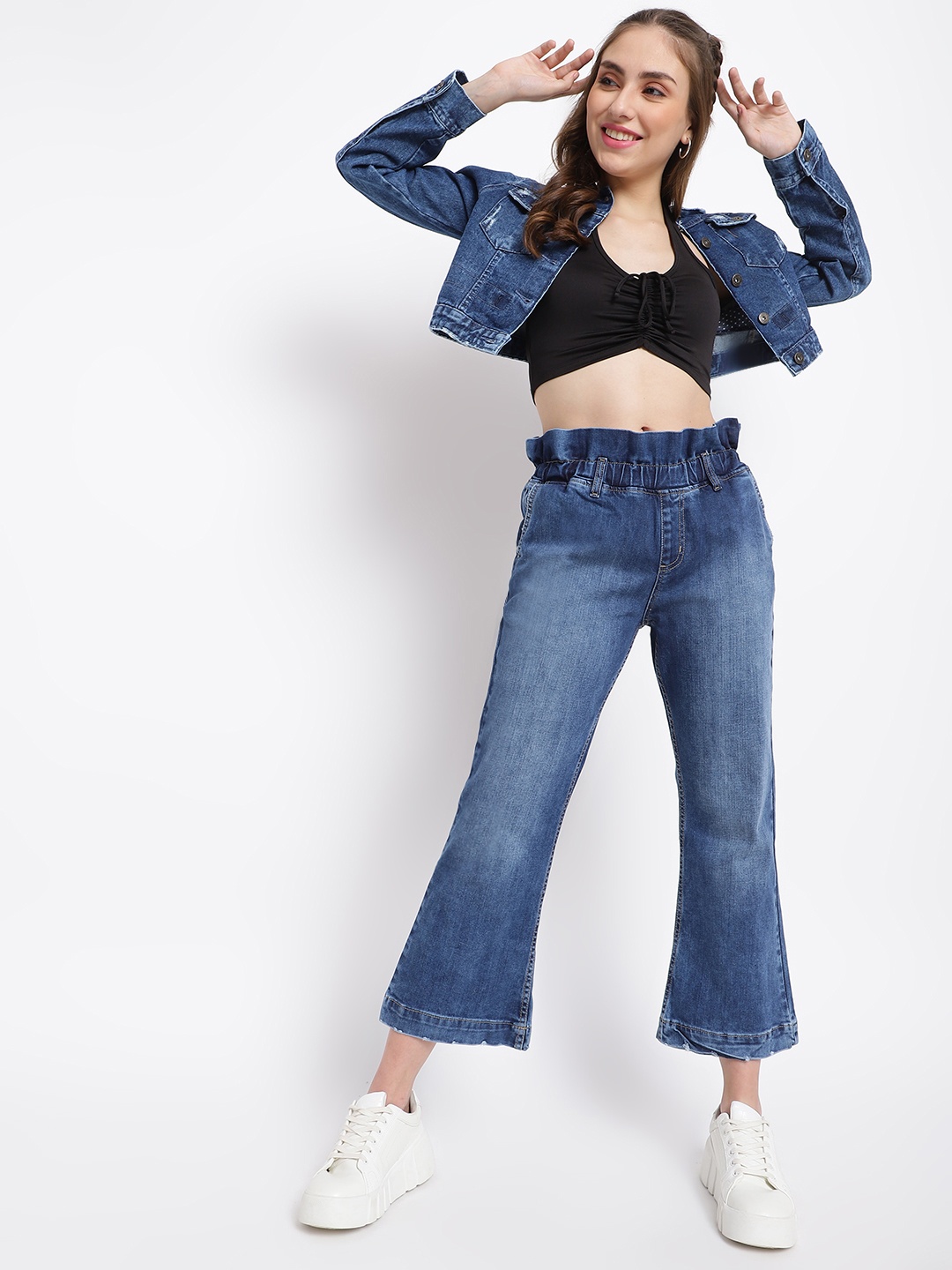 

Belliskey Women Blue Bootcut High-Rise Light Fade Jeans