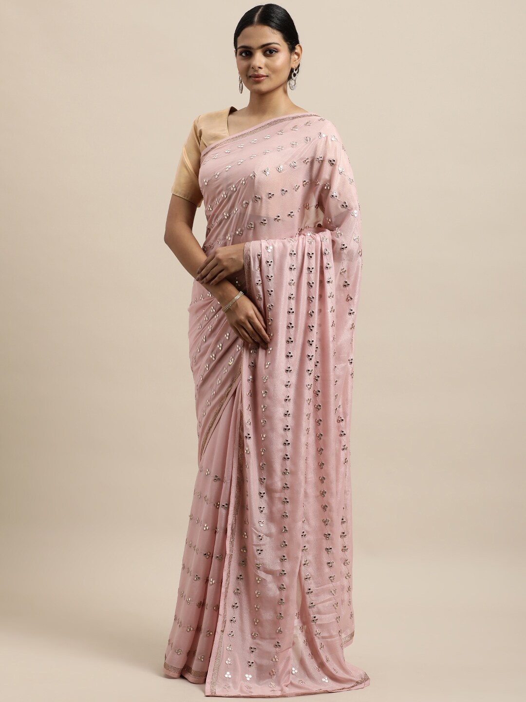 

kasee Multicoloured Floral Embroidered Satin Saree, Multi