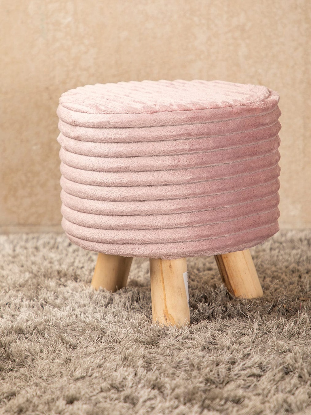 

MARKET99 Pink Solid Tri Stool Ottomans