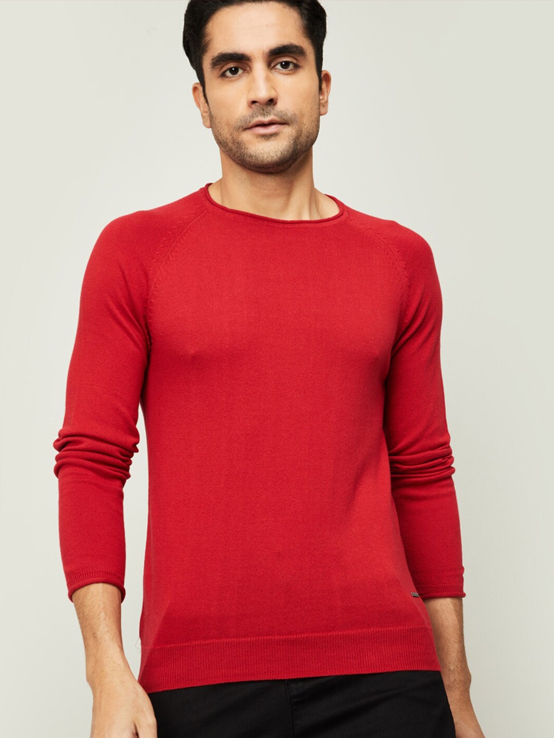 

Bossini Men Red cotton Sweatshirt