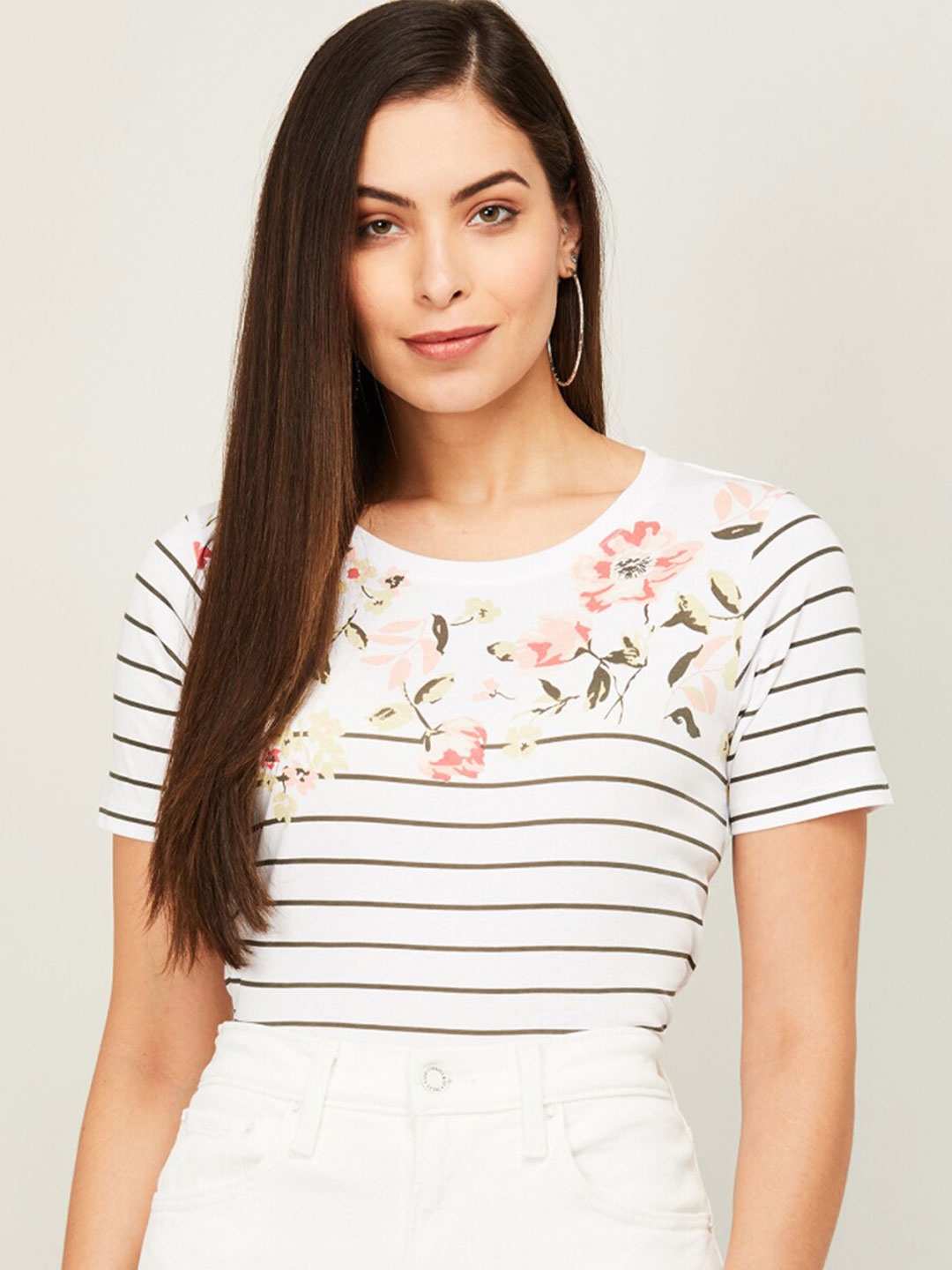 

Fame Forever by Lifestyle White Striped Top