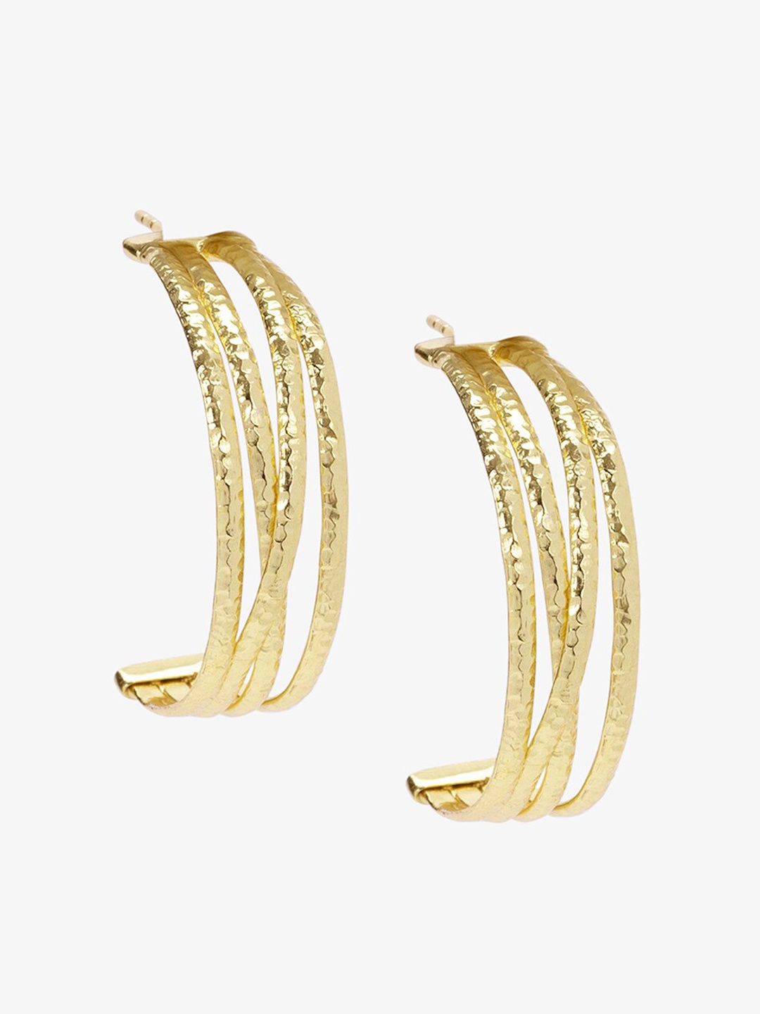 

Mikoto by FableStreet Gold-Toned Contemporary Hoop Earrings