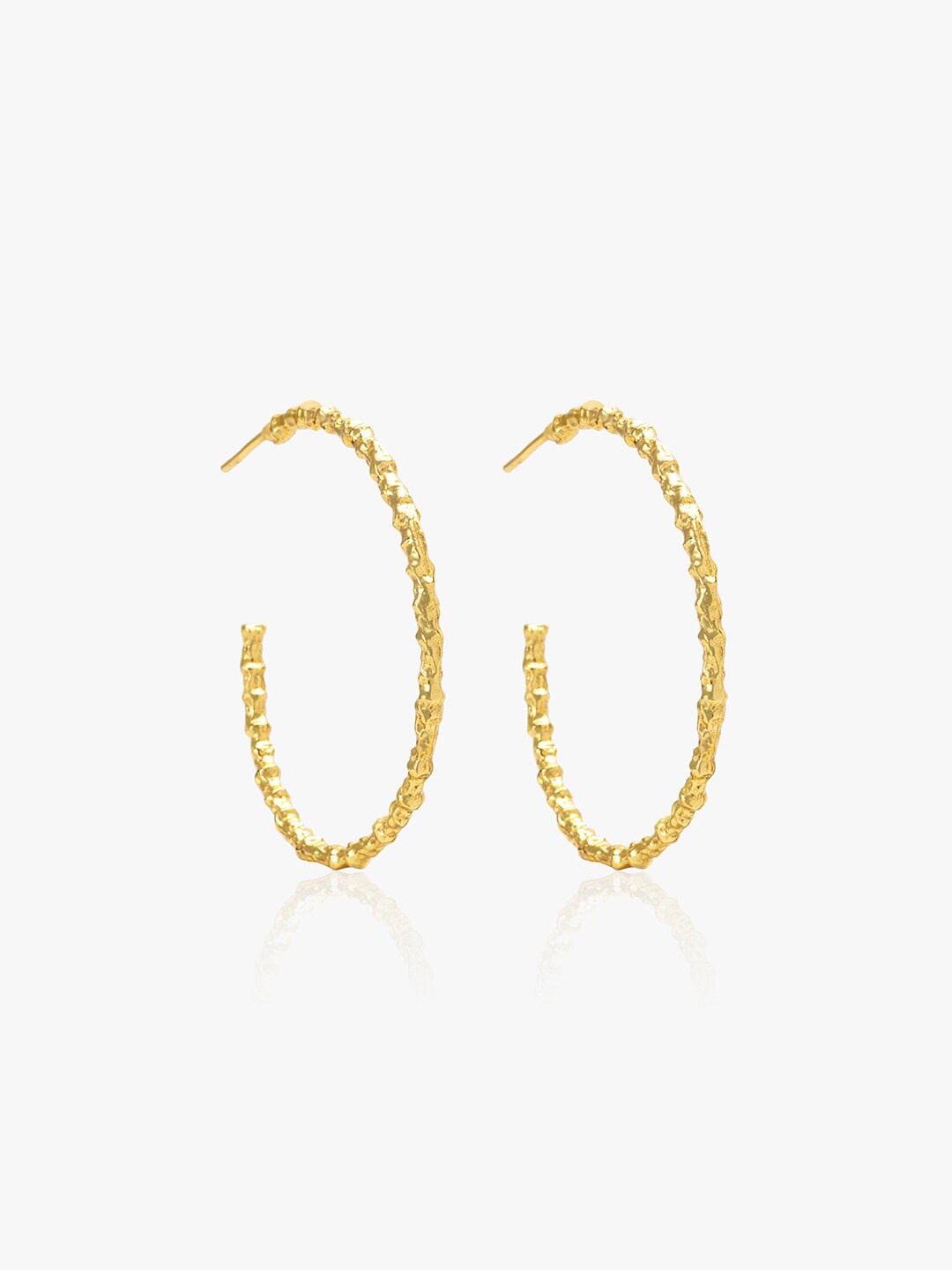 

Mikoto by FableStreet Gold-Plated Molten Contemporary Hoop Earrings