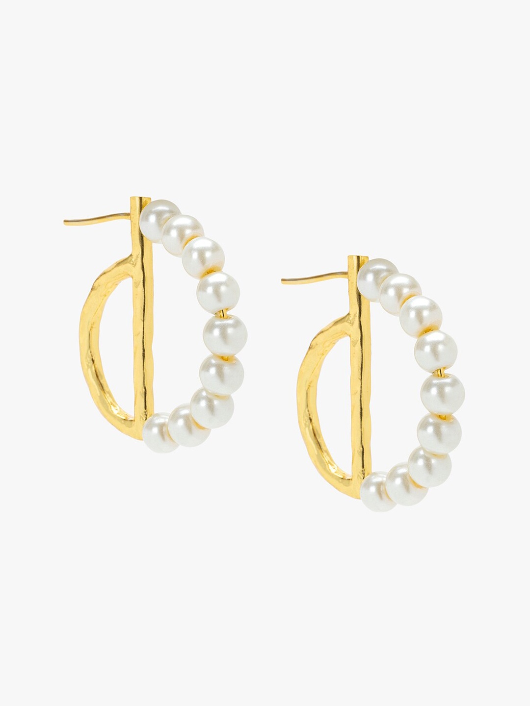 

Mikoto by FableStreet Gold-Toned Contemporary Hoop Earrings