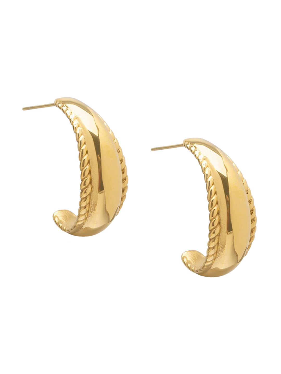 

Mikoto by FableStreet Gold-Plated Twisted Wire Hoop Earrings