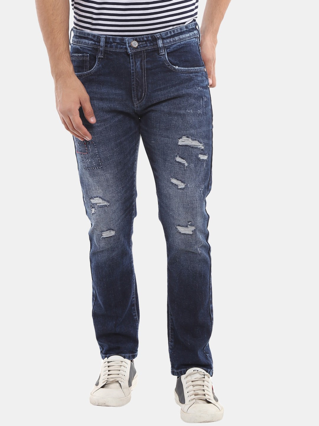 

V-Mart Men Blue Classic Mildly Distressed Heavy Fade Jeans