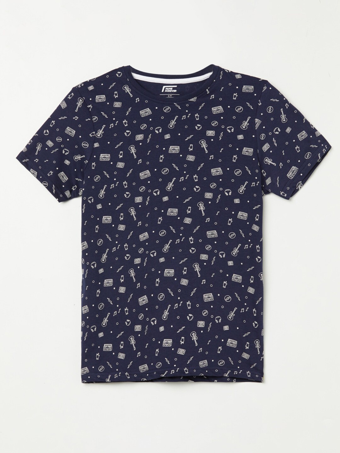 

Fame Forever by Lifestyle Boys Navy Blue pure cotton Printed T-shirt