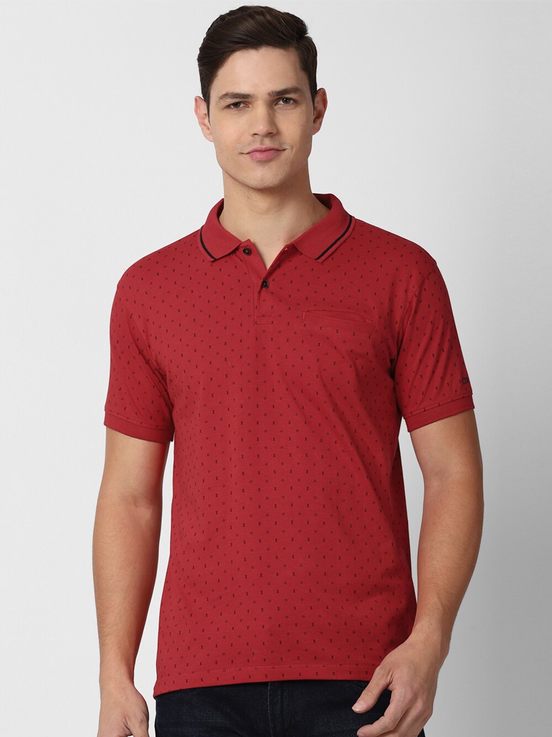 

Peter England Casuals Men Maroon Polo Collar Slim Fit T-shirt