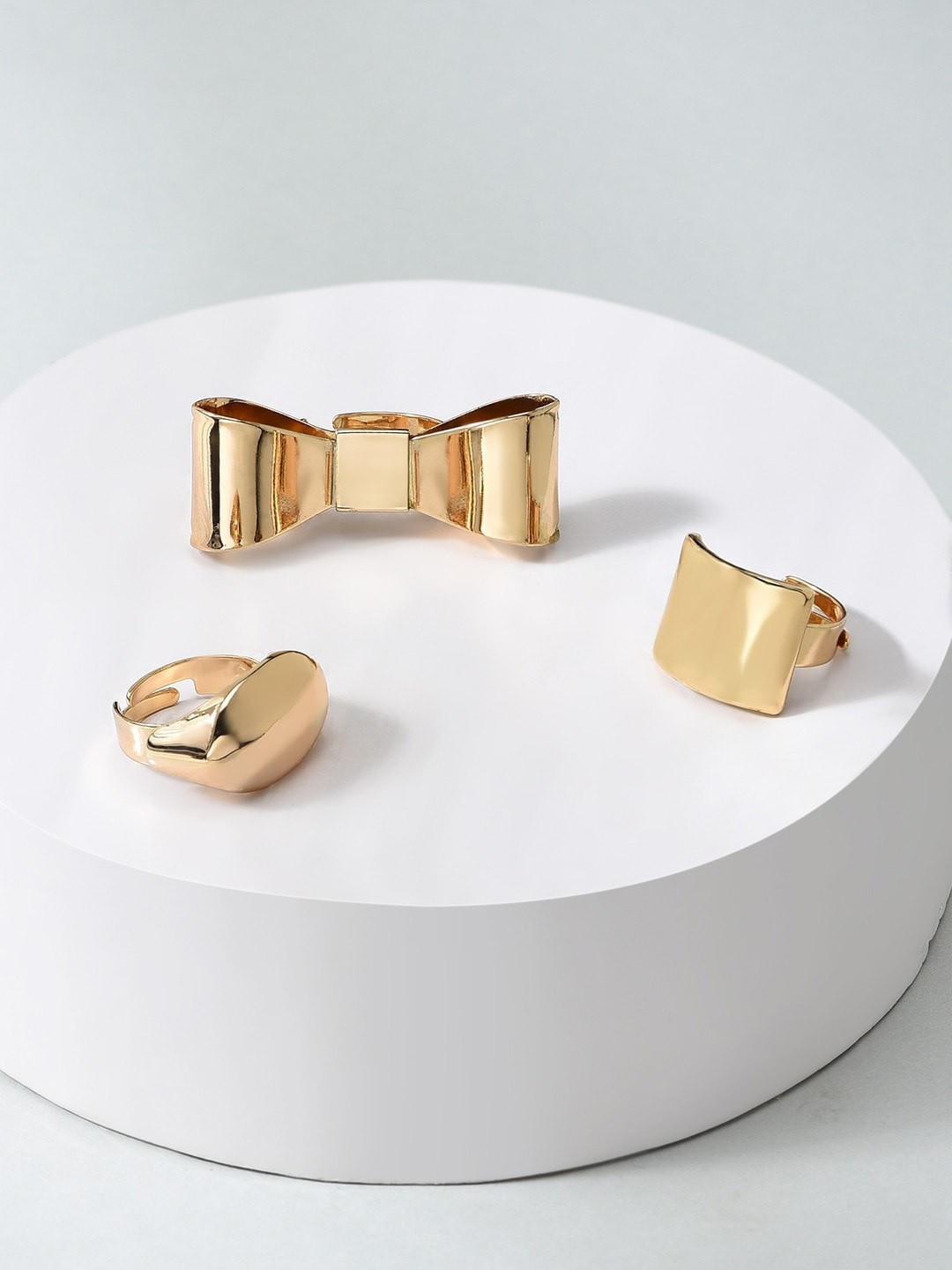 

AMI Set Of 3 Gold-Plated Gold Contemporary Classy Finger Ring