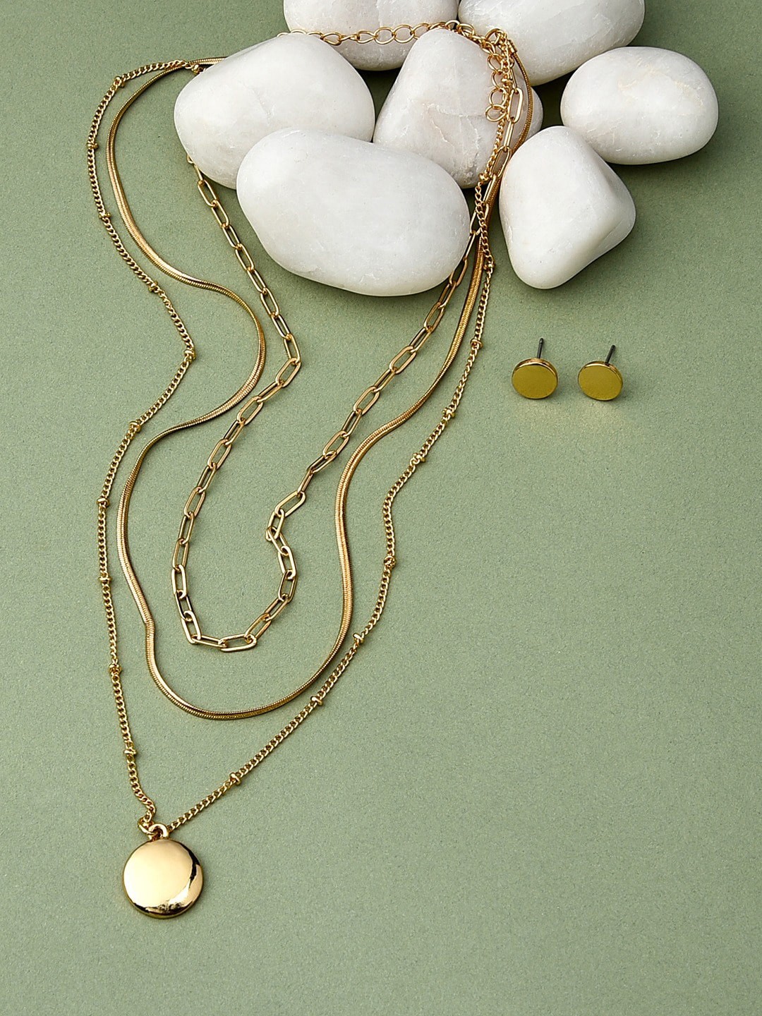 

AMI Gold-Plated Layered Jewellery Set