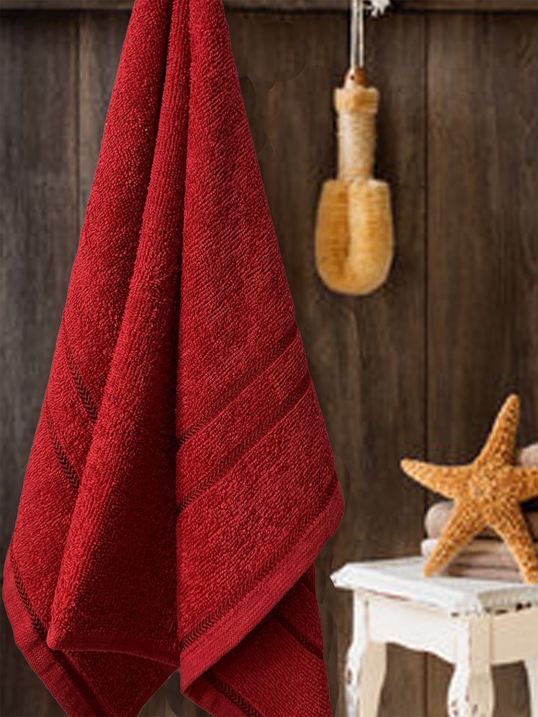 

YK Girls Maroon Solid 380 GSM Cotton Bath Towels