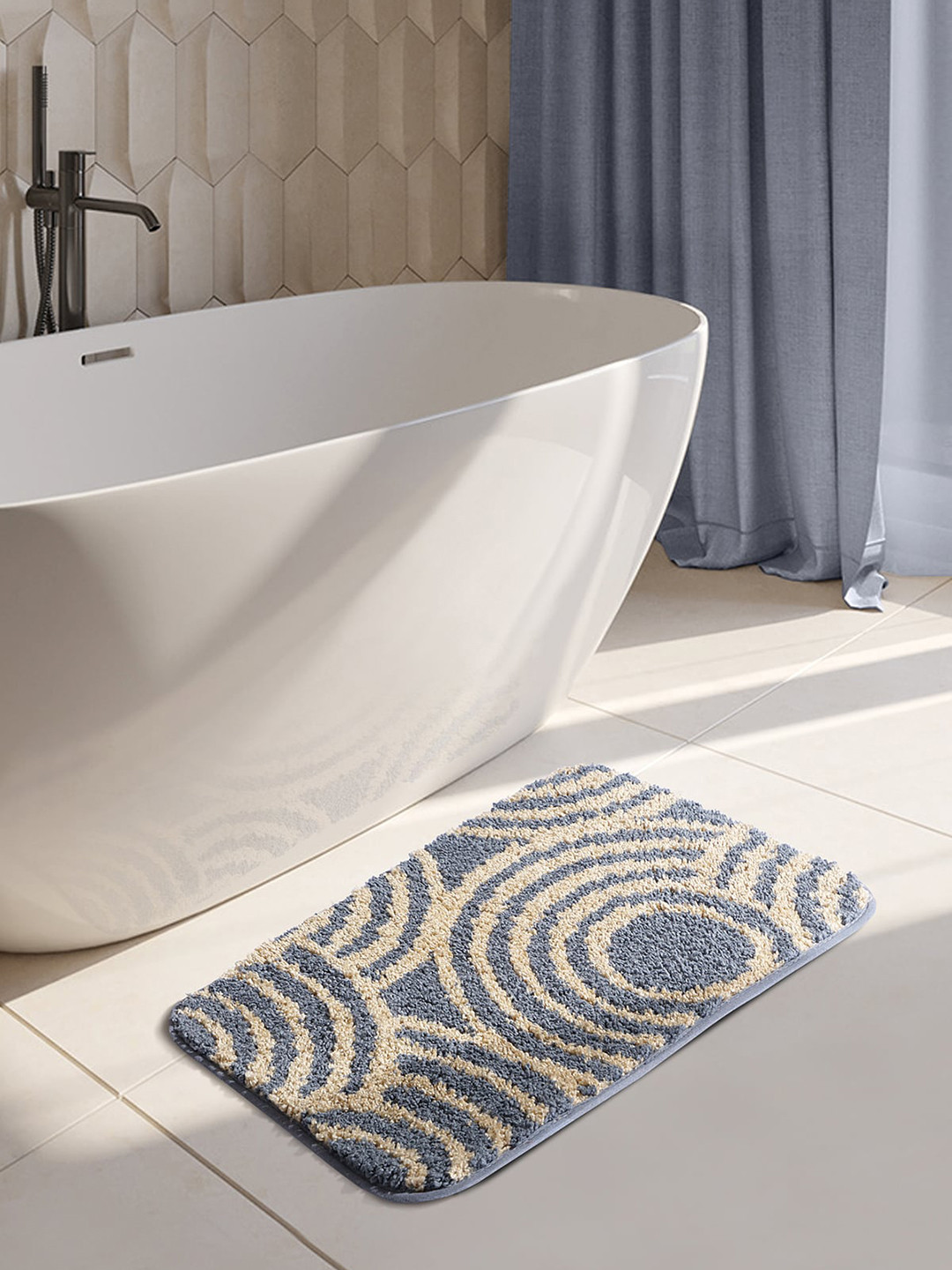

OBSESSIONS Grey Anti-skid Bath Rugs